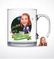 BK Gift Kişiye Özel En İyi Öğretmen Karikatürlü Cam Kupa Bardak - 2