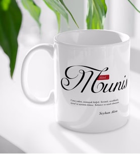 BK Gift Kişiye Özel Mânâ Munis Beyaz Kupa Bardak