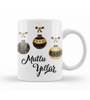 Mutlu Yıllar Noel Topları Kupa Bardak Porselen