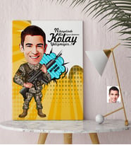 BK Gift Kişiye Özel Bay Uzman Jandarma Karikatür Kanvas Tablo 30x50cm  1