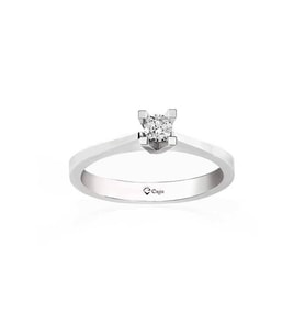 0,23Ct Pırlanta Tektaş Yüzük - 18K (Beyaz)