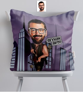 BK Gift Kişiye Özel Bay Okçu Karikatürlü  Yastık
