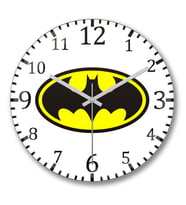 Batman Logo1 Duvar Saati Bombeli Gercek Cam