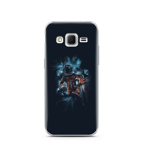 Uzay Boşluğu Tasarım Süper Şeffaf Silikon Telefon Kılıfı Samsung Core Prime