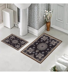 Banyo Halısı Ikili Klozet Takımı Kaymaz Tabanlı (60 xm x 100 cm + 40 cm x 60 cm) 