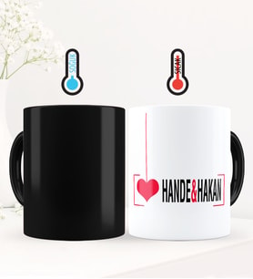 BK Gift Kişiye Özel Sevgili Temalı Sihirli Kupa Bardak - 96