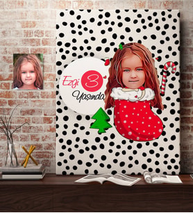BK Gift Kişiye Özel Kız Çocuk Yaş Karikatürlü Kanvas Tablo 50x70cm-14