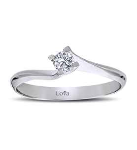 Lova D Renk 0,17 Karat Pırlanta Tektaş Yüzük - 1040051