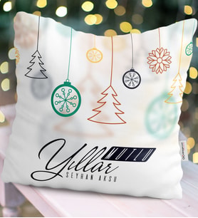 BK Gift Kişiye Özel Yılbaşı Mutlu Yıllar Temalı  Yastık - 15
