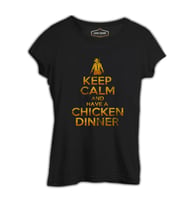 PUBG - Keep Calm Siyah Kadın Tshirt