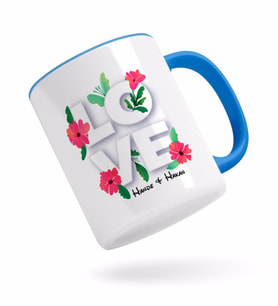 BK Gift Kişiye Özel Love Tasarımlı Mavi Kupa Bardak-3