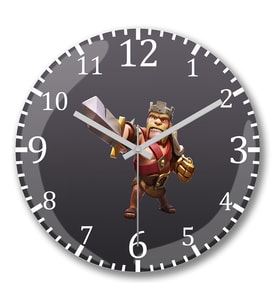 Clash of clans Rei Barbaro 2 Duvar Saati Bombeli Gercek Cam