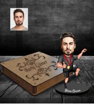 Kişiye Özel Sporcu Karikatürlü Ahşap Biblo Kutulu Bay-9