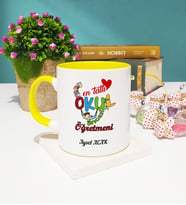 Mesajlı Okul Öncesi Öğretmeni Kupa Bardak Sarı