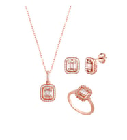 Baget Taşlı Gümüş Set