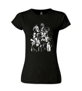 Anime Heros Siyah Bayan Tshirt