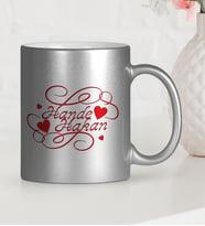 BK Gift Kişiye Özel Sevgililer Günü Temalı Gümüş Yaldızlı Kupa Bardak  5