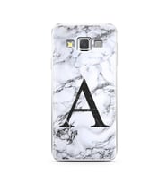 Samsung A3 (2015) Beyaz Mermer Harf Tasarımlı Telefon Kılıfı A-Harfi 