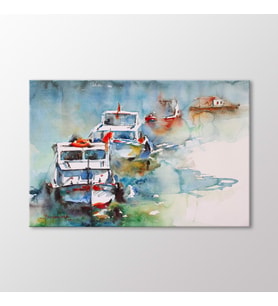 Arty Tablo Suluboya Tekneler Tablo (Karışık)