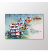 Arty Tablo Suluboya Tekneler Tablo (Karışık)
