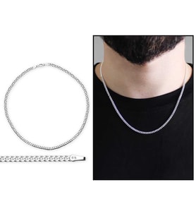 925 Ayar 50 Cm 100 Mikron Gurmet Erkek Zincir Kolye (Çok Renkli)