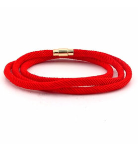 ÜÇ SIRA SARMA SARI MANYETİK KLİPS KIRMIZI ERKEK BİLEKLİK BT622