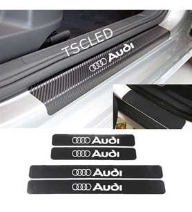 Audi Karbon Kapı Eşiği Koruma Sticker Yapıştırma (4Adet)