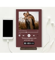 Kişiye Özel Kendin Tasarla Mesajlı/Müzikli /Fotoğraflı Spotify Barkodlu Plaka 15x20cm Sevgiliye Hediye, Eşe Hediye, Sevgililer Günü Hediyesi (Koyu Kahverengi )