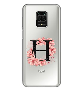 ÇiçekliHarfTasarımSüperŞeffafSilikonTelefonKılıfıXiomaiRedmiNote9Pro-Note9sH-Har