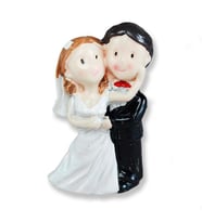 12 Adet Sarılan Gelin Damat Biblosu (Beyaz)
