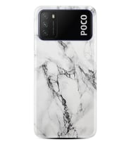 Kılıfland Xiaomi Poco M3 Kılıf Silikon Resimli Kapak Fragile White Marble Mermer Stok 1103