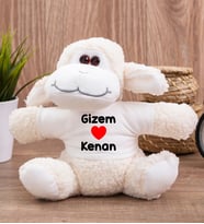Sevgililere Özel İsim Yazılı Peluş Koyun