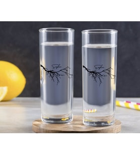 BK Gift Kişiye Özel Renkli Baskılı İsimli Silüet Tasarımlı İkili Vodka Bardağı-1 (Beyaz)