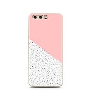 Pembe Puantiye Tasarımlı Süper Şeffaf Silikon Telefon Kılıfı Huawei P10    