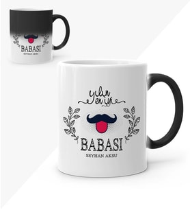 BK Gift Kişiye Özel Yılın En İyi Babası Sihirli Kupa Bardak  2