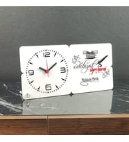 Edebiyat Öğretmenine Hediye Ahşap Masa Saati