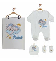 Pia Baby GL 2001 İsme Özel Ayıcıklı Battaniye Tulum Set
