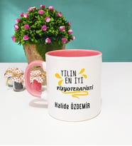 Yılın En İyi Fizyoterapisti Tasarımlı Fizyoterapiste Fizyoterapist Kupa Bardak Pembe