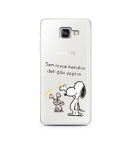Snoopy Tasarımlı Süper Şeffaf Silikon Telefon Kılıfı Samsung A5 (2016)