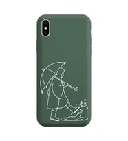 Iphone X Çizgi Tasarımlı Koyu Yeşil Lansman Telefon Kılıfı