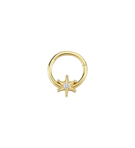Altın Şerif Yıldızı Tragus Piercing