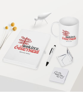 BK Gift Kişiye Özel İngilizce Öğretmeni Temalı Beyaz Defter Kalem Kupa Ayna Seti - 1