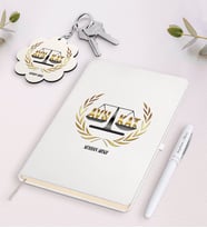 BK Gift Kişiye Özel Avukat Beyaz Defter Kalem ve Anahtarlık Hediye Seti (Model 1)