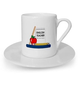 BK Gift Kişiye Özel İngilizce Öğretmeni Türk Kahvesi Fincanı  2