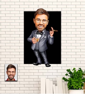Kişiye Özel Patron  Hediyesi Karikatür Ahşap Tablo