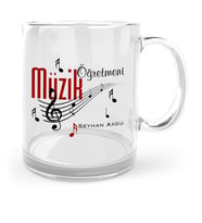 BK Gift Kişiye Özel Müzik Öğretmeni Cam Kupa Bardak