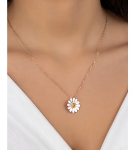 Else Silver 925 Ayar Gümüş Papatya Kolye (Rose)