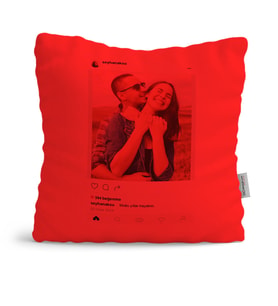 BK Gift Kişiye Özel İnstagram Kırmızı Yastık