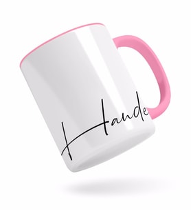 BK Gift Kişiye Özel El Yazısı İsim Tasarımlı Pembe Kupa Bardak-2