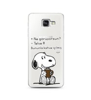 Snoopy Tasarımlı Süper Şeffaf Silikon Telefon Kılıfı Samsung A5 (2016)